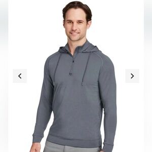 SWANNIES GOLF MEN'S VANDYKE QUARTER-ZIP HOODED SWEATSHIRT